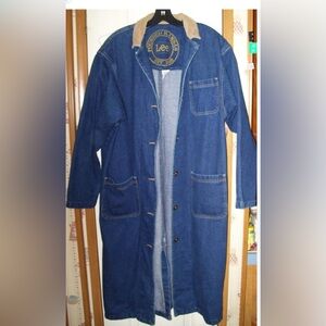 Lee Dark Blue Denim Coat with Tan Collar